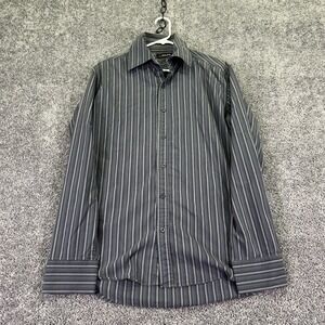 Red Level Nine Shirt Mens XL Gray Striped Long Sleeve Button Dress Shirt Casual
